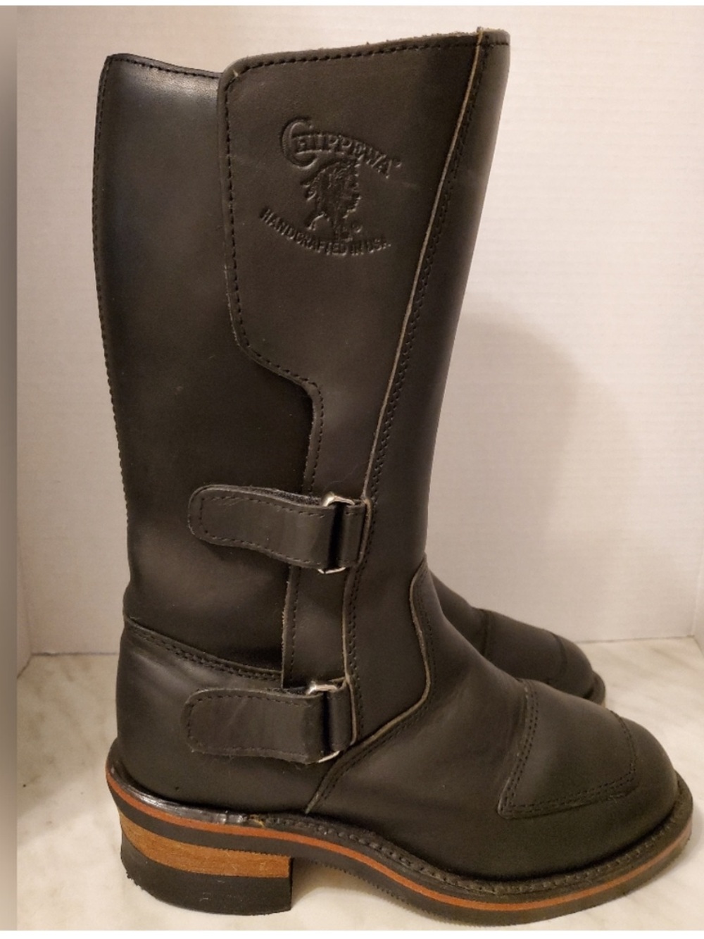 Women's Size 7/Men's Size 5 Chippewa Black Leather Rally Riding Boots